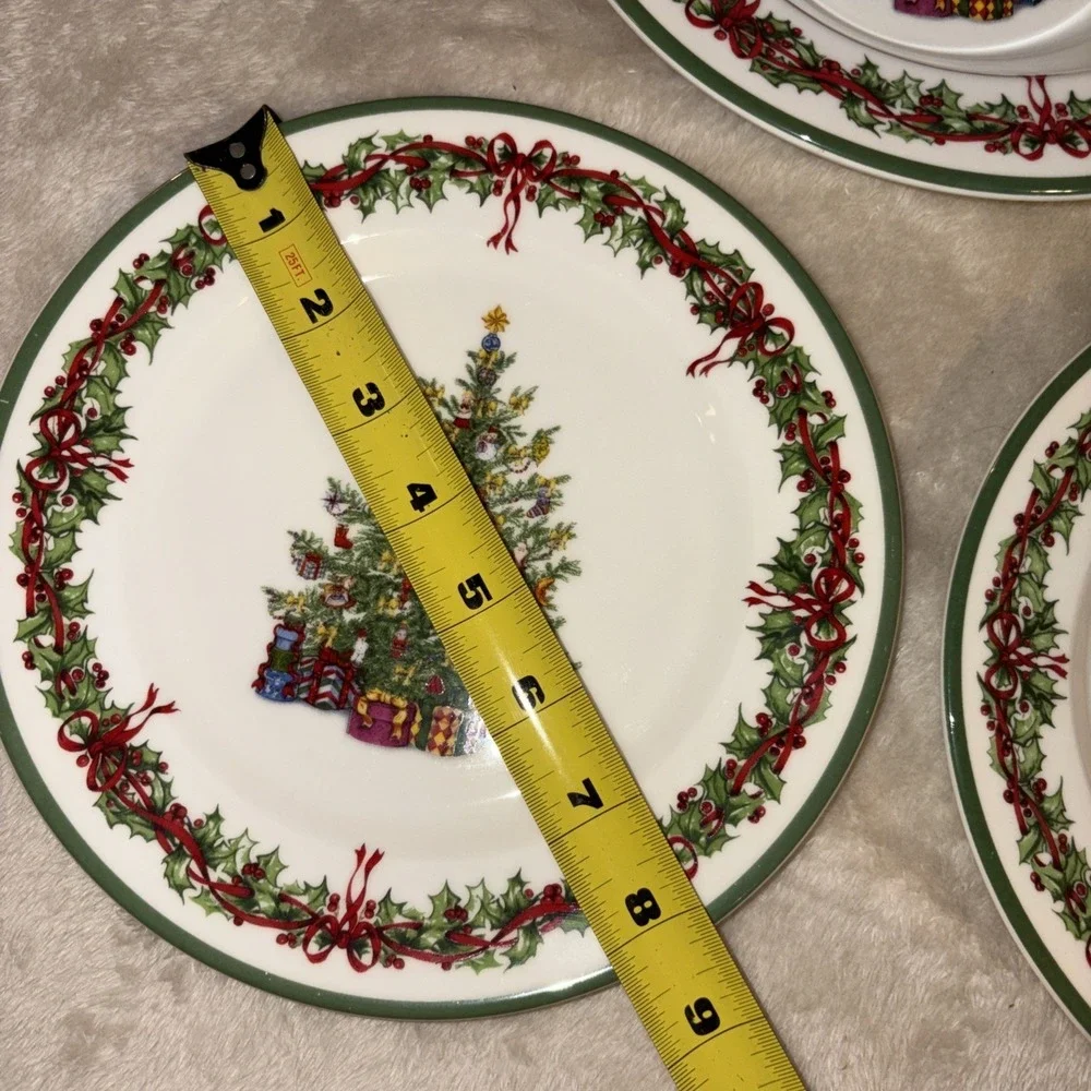 Christopher Radko Traditions Holiday Celebrations 1 Soup Bowl/2 Dessert Plates